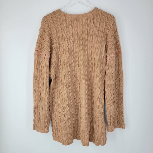 Weekend by Suzanne Betro Size Large Maeve / Tan Knit Sweater Top Large - Picture 4 of 6